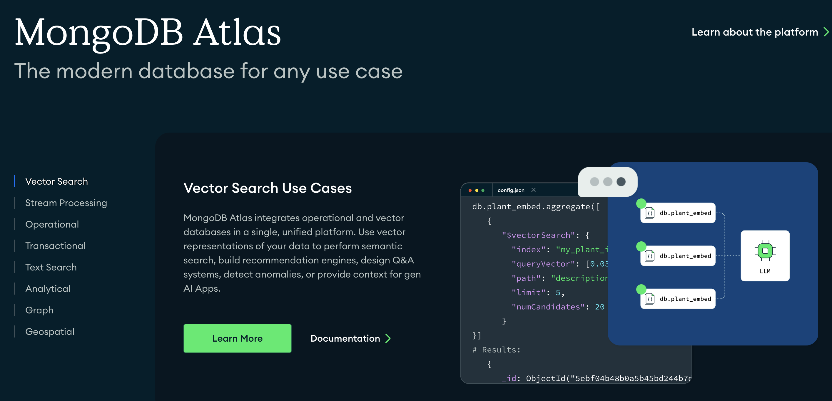 mongodb vecto search screenshot.