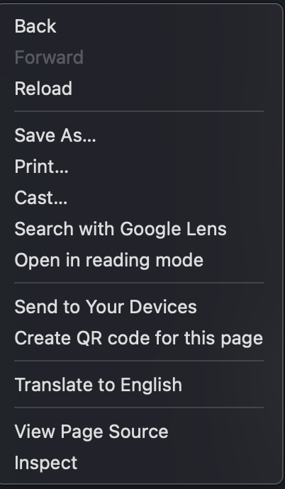 inspect devtools