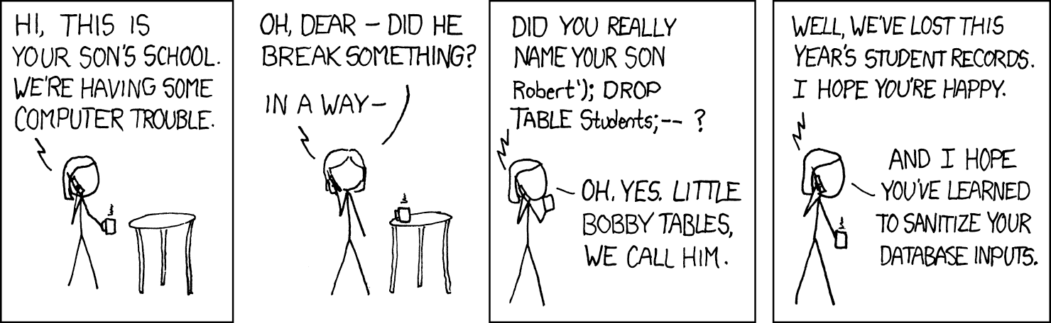 xkcd SQL injection
