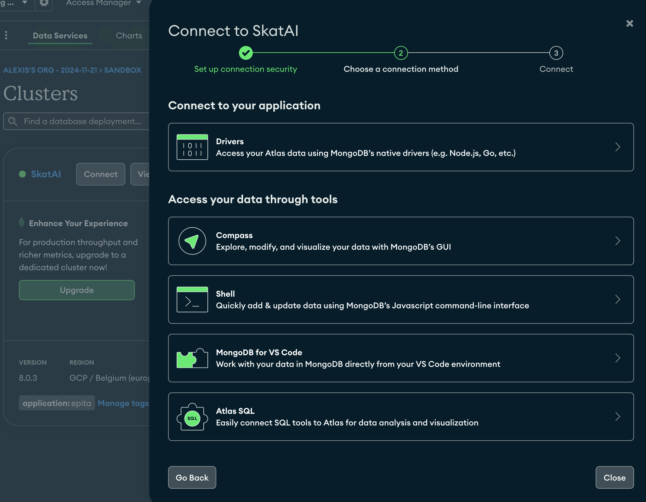 connect to your cluster