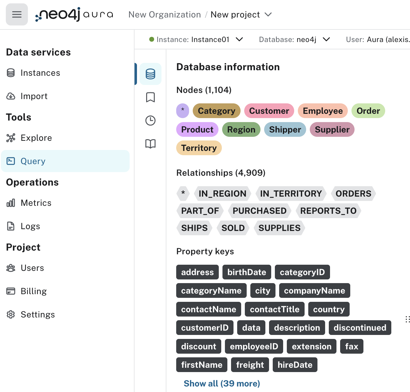 Explore nodes and rels